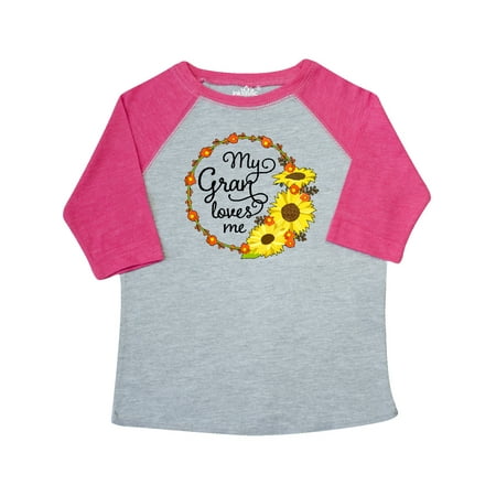 

Inktastic My Gran Loves Me with Sunflower Wreath Gift Toddler Boy or Toddler Girl T-Shirt