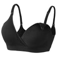 thumbnail image 4 of Breastfeeding Front Closure Wireless Nursing Bra For Plus Size Maternity Underwear Comfort And Support(Black,XL), 4 of 4