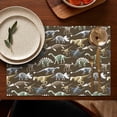 thumbnail image 5 of Brown Colorful Dinosaurs Fossils Pattern Summer Placemats Table Placemats Set Of 4-Linen Kitchen Washable Placemats Table Mats 11.8"x17.7" Non-Slip Heat Resistant, 5 of 6