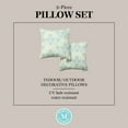 thumbnail image 5 of MARTHA STEWART Modern Banana Leaves Indoor Outdoor Decorative Pillow 2-Pack Set, UV Fade Resistant, Water Repellent, Printed Tropical Design, Green, 18"x18", 5 of 9