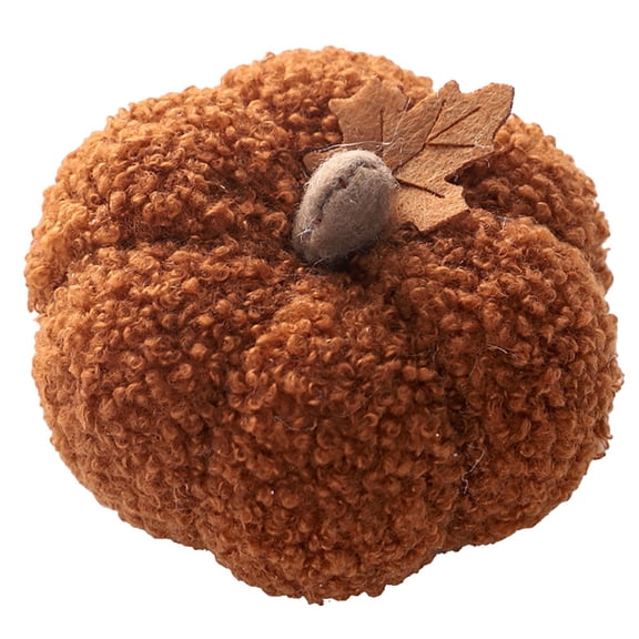 Clearance Under $0.8! 1PC Plush Pumpkin Ornament, Nordic Style Soft Velvet Decor for Mantel & Shelf, Short Plush, (One Size, Coffee)
