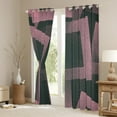 thumbnail image 3 of Geometry Curtains & Drapes Abstract Dots Squares Curtains, Tileable Geometric Dotted Blackout Curtains 38''Wx54''L Women Female Bedroom Collection, Rose Pink Black, 3 of 5