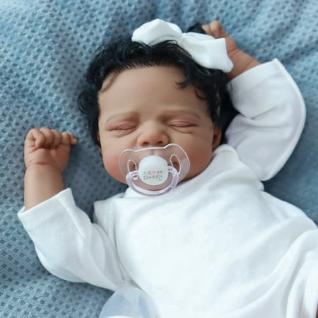Lifelike Reborn Baby Dolls 18 Inch Soft Body Handmade Real Life Baby Dolls with Clothes and Toy Gift for Kids Age 3+