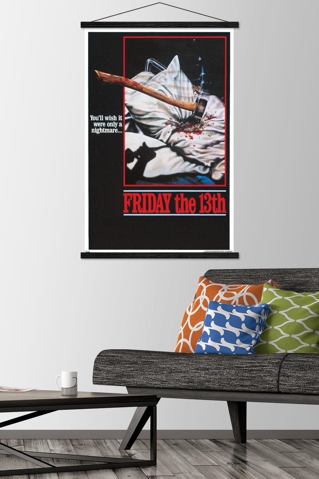 Friday The 13th - One Sheet Wall Poster with Magnetic Frame, 22.375" x 34"