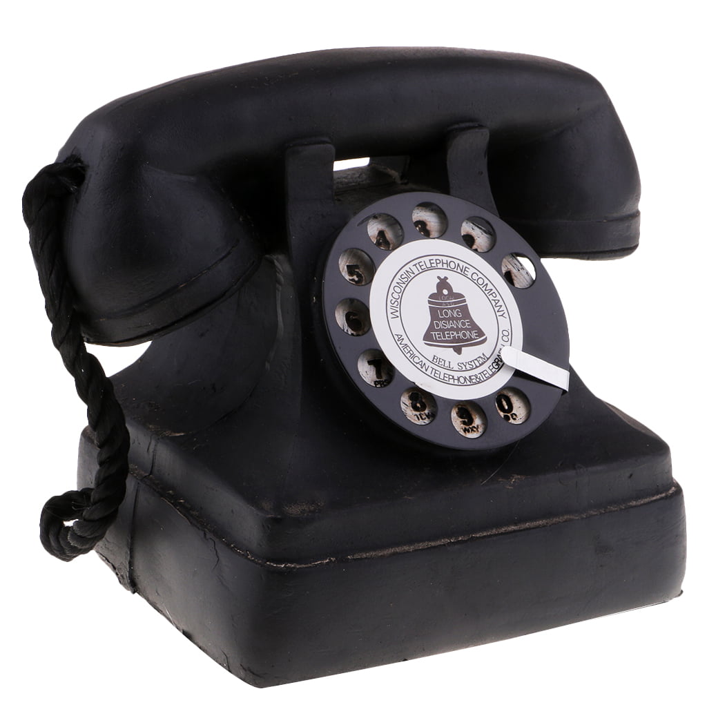 Rotary Dial and Classic Double Bell GREATY Antique Vintage Telephone Gorgeous European Retro Resin Telephone Landline American Home Fashion Creative Telephone
