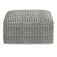 thumbnail image 7 of Simpli Home Safford 20 inch Wide Boho Outdoor/Indoor Square Pouf in Black/White Recycled Polyester, Assembled, 7 of 7