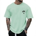 thumbnail image 3 of Men Blouses Casual Tie Band Loose Casual T Shirt Shirts for Men with Sleeves Tee T Shirt Summer Short Color Tops Long Sleeve Postpartum Mens Shirts Dressy Top 1 ‘ s Raglan Mint Green 5XL, 3 of 4