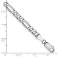 thumbnail image 2 of 14k White Gold Bracelet Chain Styles Figaro Women's 4.5 mm 8 in Flat with Lobster Clasp, 2 of 2