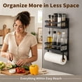 thumbnail image 3 of iFaveorr Magnetic Spice Rack for Refrigerators, Foldable Shelf with Towel Holder, 2-Tier Kitchen Organizer, 11.81 x 4.72 x 14.57 in, 3 of 7