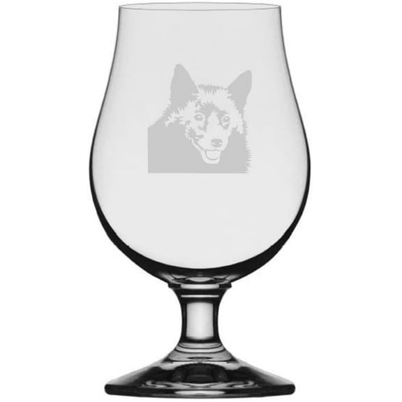 Schipperke Dog Themed Etched 13.25oz Iona Beer Glass