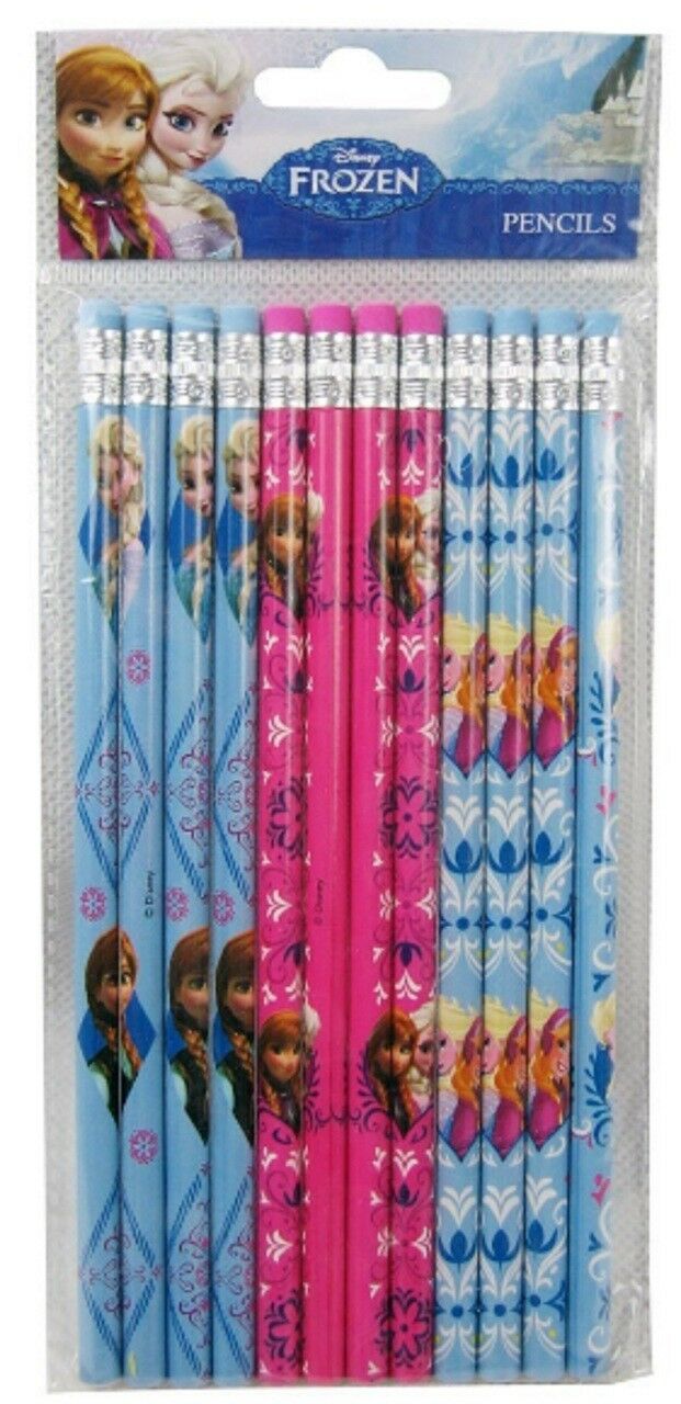 frozen - anna, elsa sky-blue/pink/blue-gray wooden pencils (12 pcs ...
