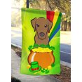 thumbnail image 2 of Carolines Treasures BB1978CHF Chocolate Labrador St. Patricks Day Canvas House Flag, 2 of 4