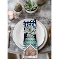 thumbnail image 2 of Gingerbread Christmas Cloth Napkins Set of 4 Reusable Dinner Napkins, Xmas Tree Snowflake Black Cocktail Napkin Washable Table Napkins for Wedding/Holiday Party/Baby Shower 20"x20", 2 of 7