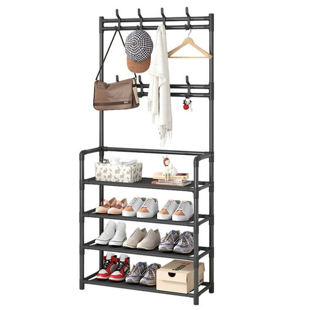 Rack Organizador Ropa Metálico Zapatera Mueble Perchero Piso