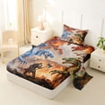 thumbnail image 2 of Metsweet Magic Dragon Twin Sheets 3pcs, Abstract Animal Bedding, Red Blue Green,1 Fitted Sheet, 1 Flat Sheet and 1 Pillowcase, 2 of 5
