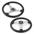 thumbnail image 4 of Universal Racing Steering Wheel, 14Inch 6 Bolt Anti Slip PU and Aluminum Gaming Steering Wheel with Horn Button for Racing / Car Sim Driving / JDM Sports Racing Steering Wheel, 4 of 7
