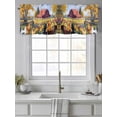 thumbnail image 4 of Yellow Retro Rooster Curtain Valances for Windows, Spring Floral Farmhouse Animals Kitchen Valance Window Treatment, Light Filtering Block Curtains for Bathroom/Bedroom/Living Room 60'' x 18'', 4 of 9