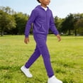 thumbnail image 2 of Boys 2 Piece Outfits Sweatsuits Zip up Hoodie Jacket Sweatshirt Cargo Pants Athletic Tracksuit Teen Kids Fall Winter Outfits, 2 of 9