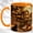 Orange, variant on Moonlit Haunted House Coffee Mug, Black Cat Mug, Ceramic 11 oz