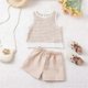 thumbnail image 2 of Vestido de Verano de Manga Corta Suave Cómodo Color Sólido Cuello Redondo Blusas Conjuntos para Niños Niñas Vestido de Manga Corta Lindo Moda Casual, 2 of 9