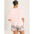 thumbnail image 4 of Joyspun Women’s Scoop Neck Sleepwear Tee with Short Sleeves, Sizes S-3X, 4 of 6
