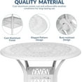 thumbnail image 2 of SOCIALCOMFY 5-Piece Outdoor Patio Dining Set, All-Weather Cast Aluminum Patio Table Set, Include 4 Swivel Chairs and a 35.4 inch Round Table w/Umbrella Hole for Balcony Garden Backyard, White, 2 of 7