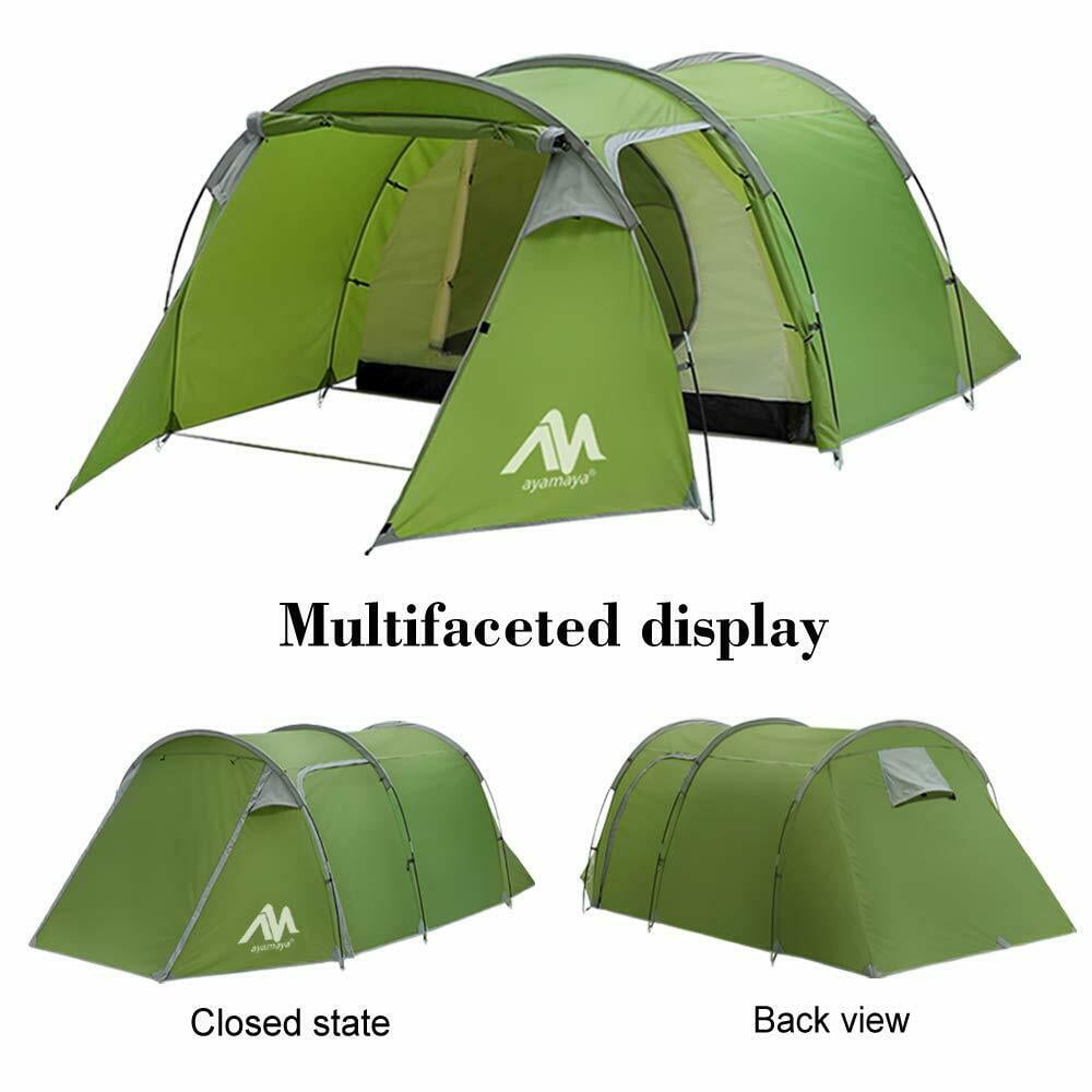 4/5 Person Family Tunnel Tent for Camping,iClover 2 Room Ultralight Backpacking Tent with Front Vestibule, Waterproof Double Layer Classic 4 Season Tents, Easy Setup for Outdoor Sports