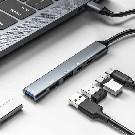 Zeeyh Type-C Hub 5 In 1 Docking Station, To Usb2.0, Usb3.0, Pd Docking Station, Usb Hub, Suitable For Macbook Pro Air Usb C Distributor