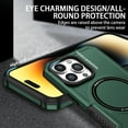 thumbnail image 4 of Dteck for iPhone 16 Pro Case, Magnetic Ring Compatible with Magsafe Wireless Charger, Shockproof Heavy Duty Protection Phone Case Cover, Darkgreen, 4 of 10