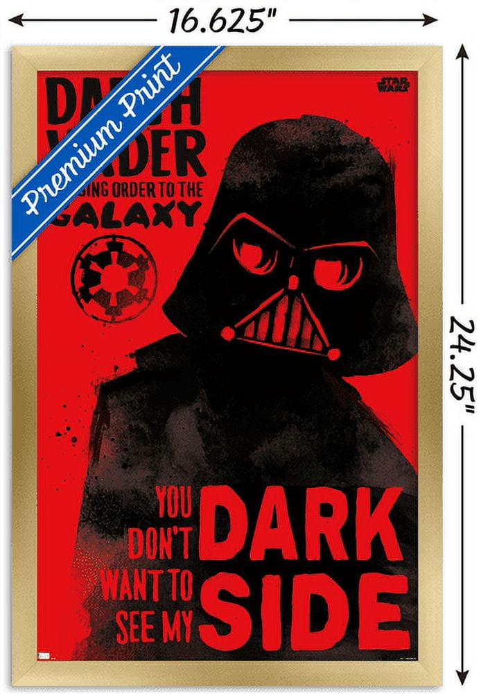 Star Wars: Saga - Vader Dark Side Wall Poster, 14.725" x 22.375", Framed