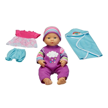 My Sweet Love 12.5" Baby Doll and Outfits Play Set, Rainbow, 6 Pieces