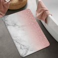 thumbnail image 2 of Pink Glitter White Marble Pattern Bathroom Rugs Mat,Non Slip Microfiber Bathroom Rug,Rubber Backing,Soft Bathroom Mats for Bathroom Floor,Tub and Shower,20x32in(50x80cm), 2 of 5