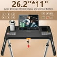 thumbnail image 4 of Simpfree Treadmill with Height-Adjustable Desk, 300LBS Folding Treadmill with Incline\App\Bluetooth Speakers\LED Monitor\64 Programs for Home, 0.6-7.5MPH/h, 4 of 9