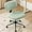 Sherpa Green/Pu Beige, variant on Armless Desk Chair, Home Office Chairs No Arms with Wheels, Leather Upholstered Cute Vanity Chair with Back Swivel Rolling for Bedroom Makeup Study Small Spaces, PU Cream Beige
