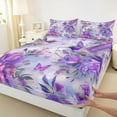 thumbnail image 3 of jejeloiu Retro Rustic Flower Full Size Sheets,Purple Hummingbird Bed Sheets,Country Floral Sheet Sets For Girls Teens,Breathable Home Decor,4pcs, 3 of 7
