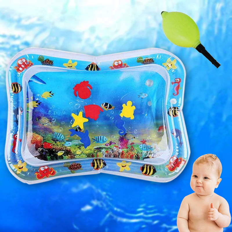 Inflatable Water Mat For Baby Infant Toddlers Mattress Splash Playmat Tummy Time 