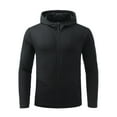 thumbnail image 6 of Youthup Men's Solid Color Fleece Hooded Jacket - Lightweight Wind-Resistant Zip Front Sports Outerwear for Fall, 6 of 12