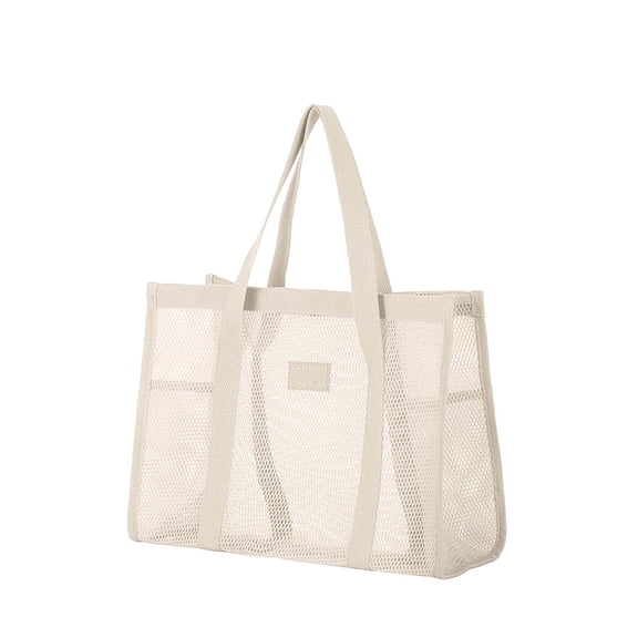 Beach Tote Bag Mesh Large Capacity Casual Travel Bag Handbag Waterproof Durable Foldable For Women Pool Travel Vacation