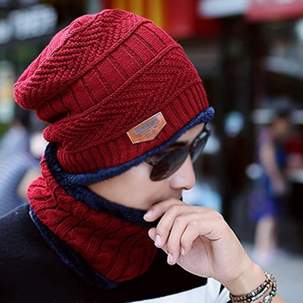 Pasamontañas. Meliya - Mascarilla de esquí para hombre a prueba de viento, sombreros de invierno, lana cálida, forro polar de ganchillo, pasamontañas, gorro