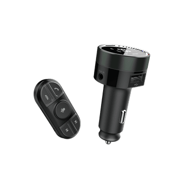 Auto Drive Bluetooth FM Transmitter via Remote Control & USB Compatible with Smartphone,3.2x1.4x1.4' 85g