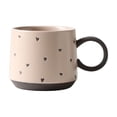 thumbnail image 1 of Vintage Pink Heart Patterned Stoneware Coffee Cup Restaurant/Café Oatmeal Breakfast Mug 450ml, 1 of 7