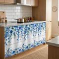 thumbnail image 4 of Spring Blue Floral Cabinet Curtain 28"W x 51"L, Farmhouse Weeping Floral Leaves Wood Dust-Proof Privacy Curtain for Closet Shelves Self Adhesive, Sink Skirt for Bathroom Vanity Kitchen Laundry Room, 4 of 9
