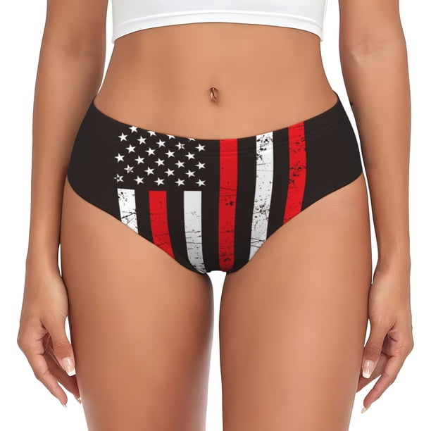 Fotbe USA Flag Cross Calzones Estampados para Mujer – Ropa Interior de Algodón, Cómoda, Suave y Elástica-XX-Large