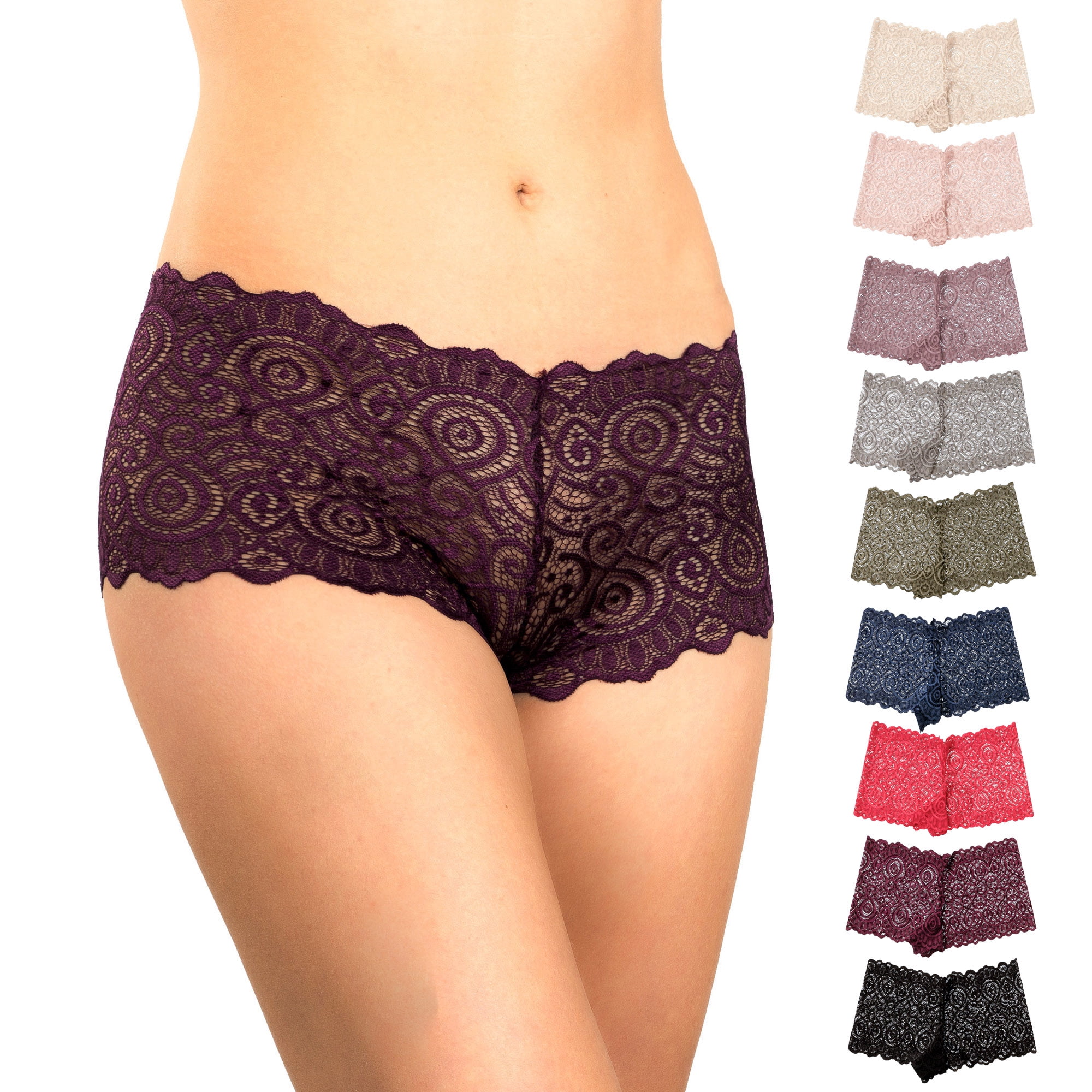 Alyce Intimates Womens Lace Boyshort Panty, Pack of 10 - Walmart.com