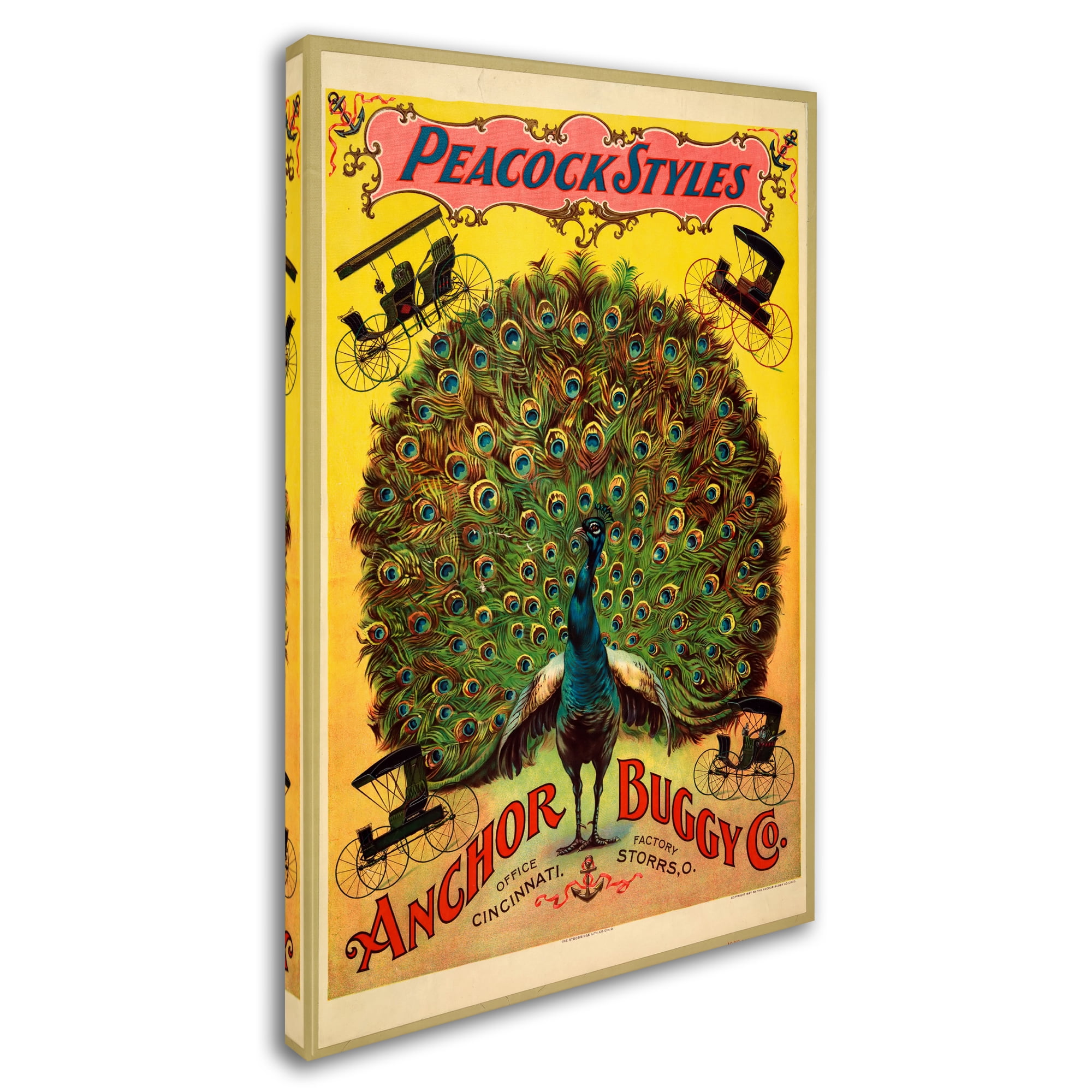 Trademark Fine Art 'Peacock Buggy' Canvas Art by Vintage Apple Collection