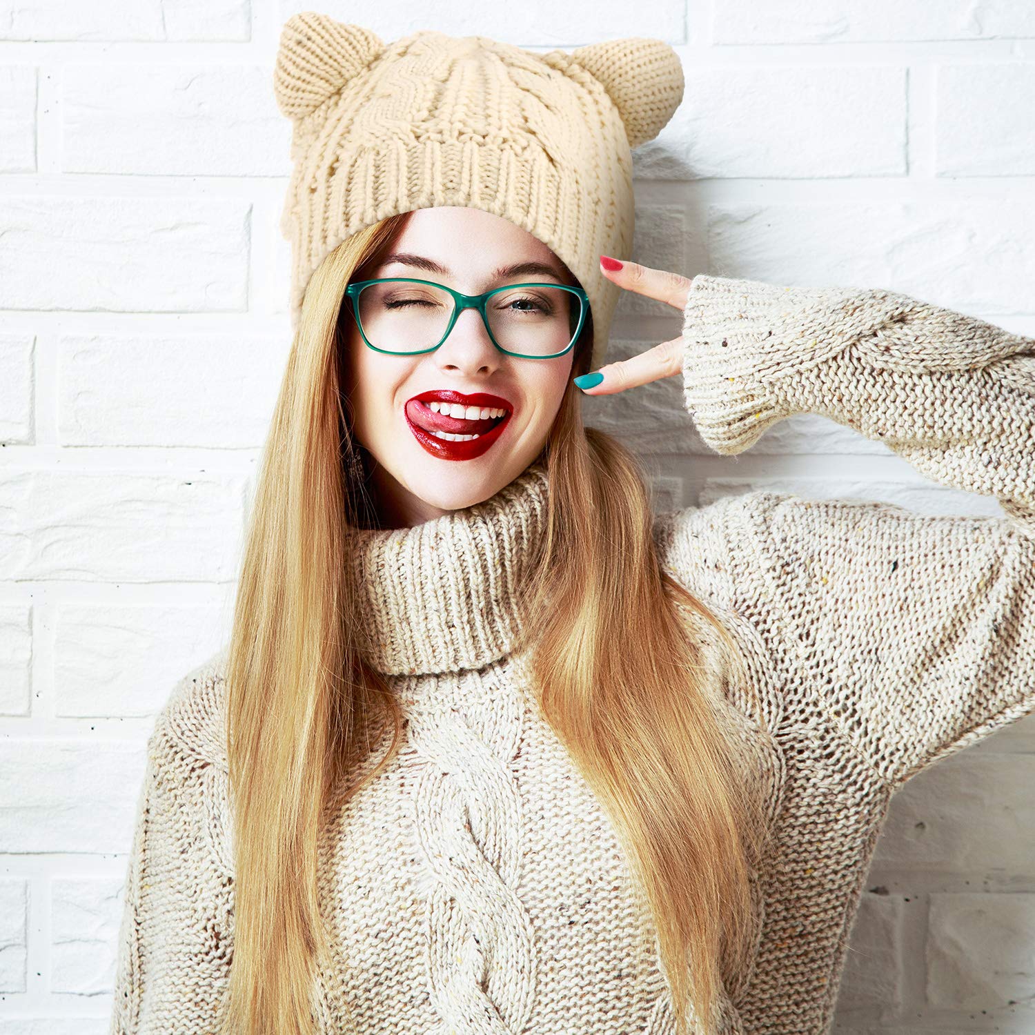 Cat Ear Beanie Hats Knitted Hat 