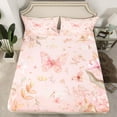 thumbnail image 2 of Feelyou Dreamy Pink Butterfly Full Size Sheets, Romantic Flower Bed Sheets, Teens Kids Girls Women Sheet Sets, Ultra Soft Bedroom Decor, 4 Pieces, 2 of 7
