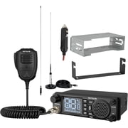 MB4 DIN Mount CB Radio Kit, NRC Noise Canceling Mobile Radio, Front Facing Speaker, PA, Cigarette Lighter, 40-Channel AM/FM, Long Range CB Radio with Antenna for Trucker Off Road Emergency