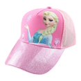 thumbnail image 1 of Frozen Elsa Cotton Baseball Cap with Glitter Pom Pink, Girls Kids Childrens Hat, 1 of 1
