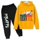 thumbnail image 2 of 2024 Traje deportivo para niños, primavera y otoño, sudadera con capucha, leggings, conjunto informal de 2 piezas para niños y niñas, ropa estampada de Mbappé para niños pequeños, 2 of 5
